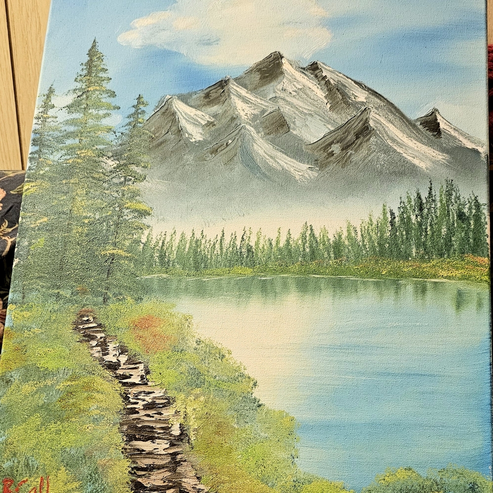 Tranquil Mountain Lake Canvas Art